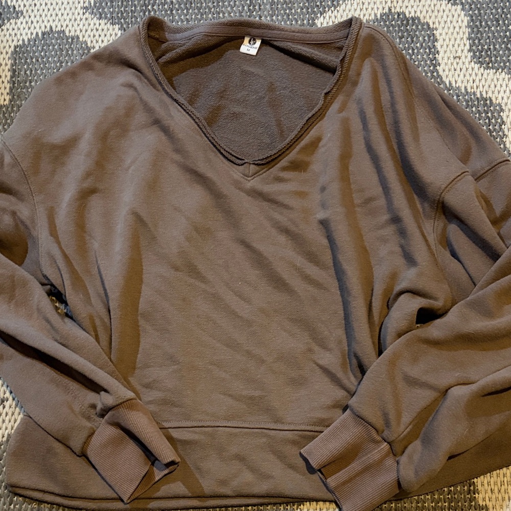 Women's V-Neck Brown Sweatshirt
